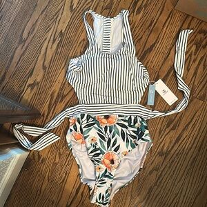 Miss U Poppy Print one piece swimsuit, multicolor